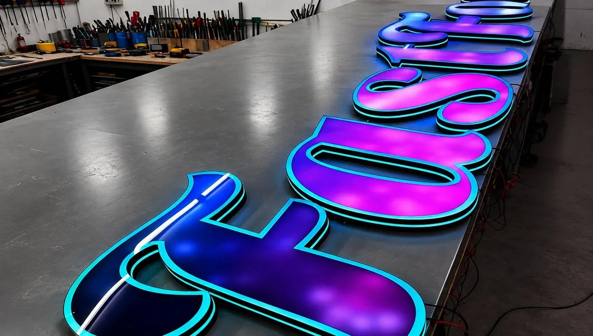 Fresh Work Factory illuminated channel letters