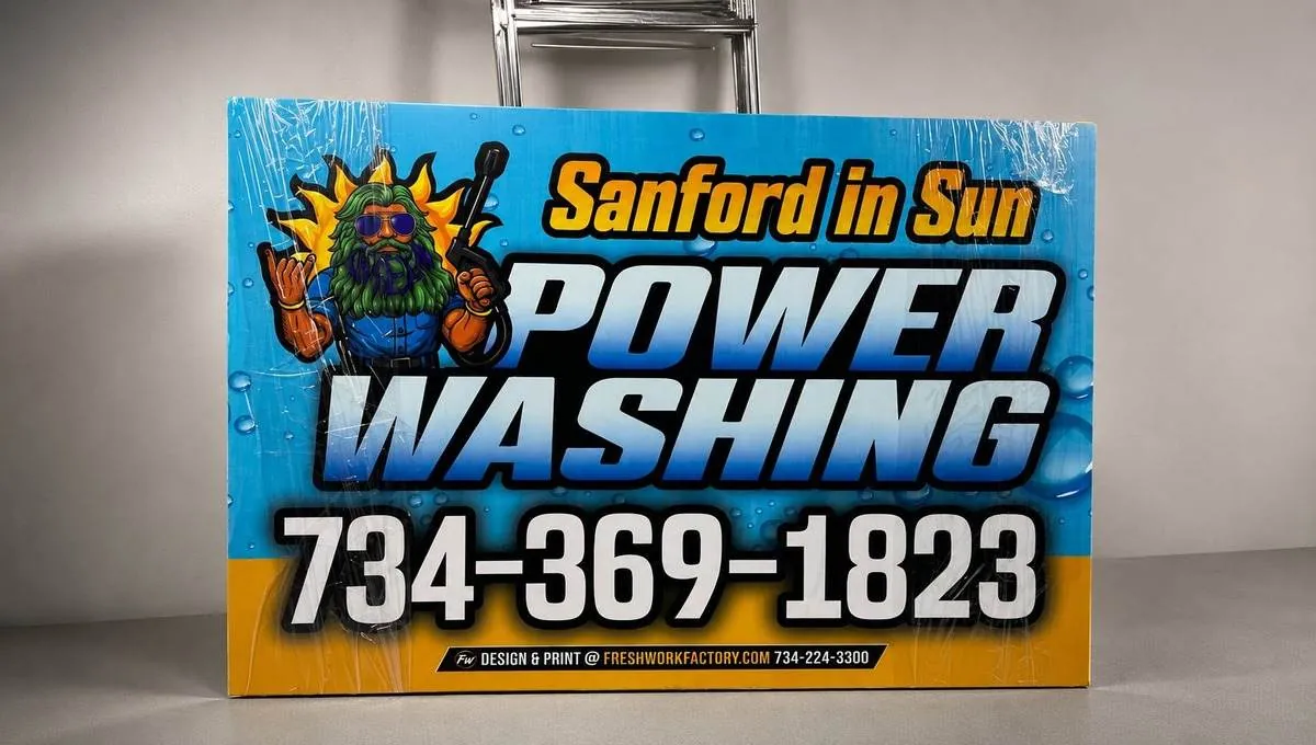 Fresh Work Factory outdoor promotional sign